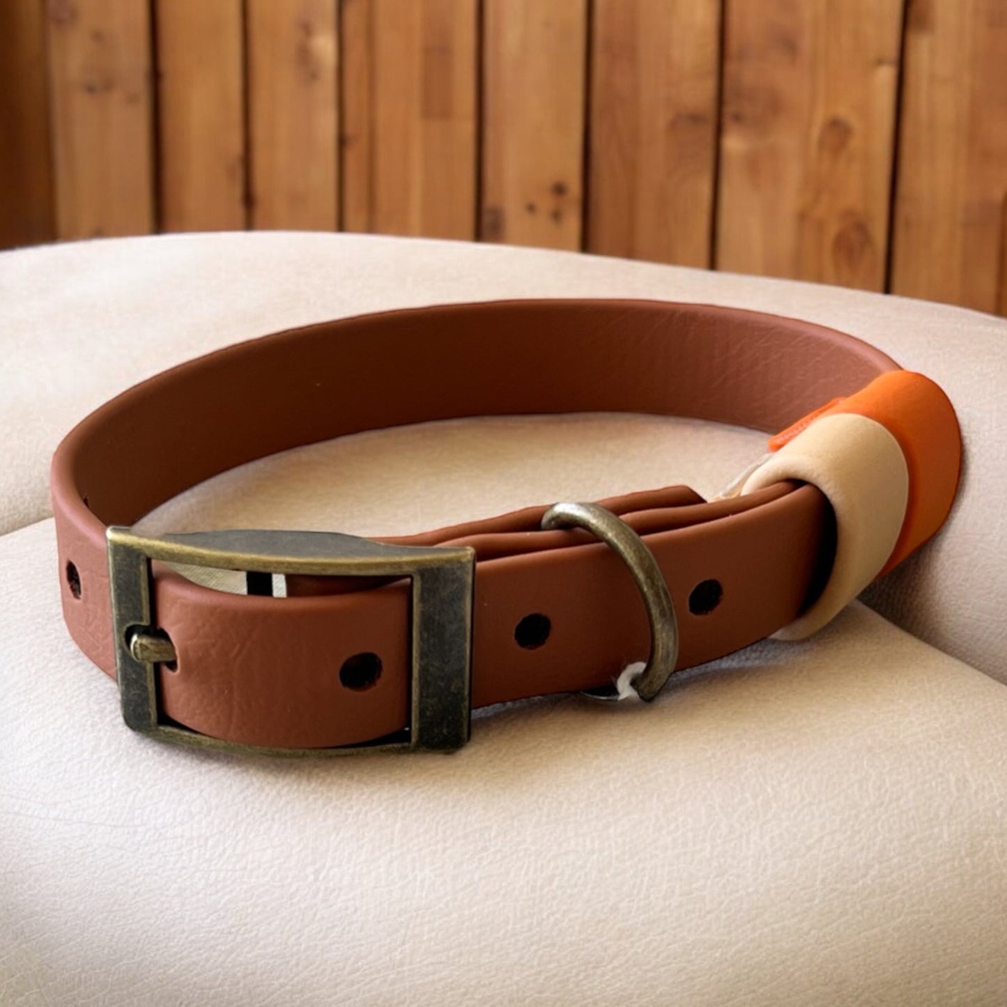 SMALL Biothane®️ collar in LIGHT BROWN