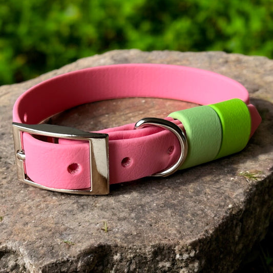 SMALL Biothane®️ collar in PASTEL PINK