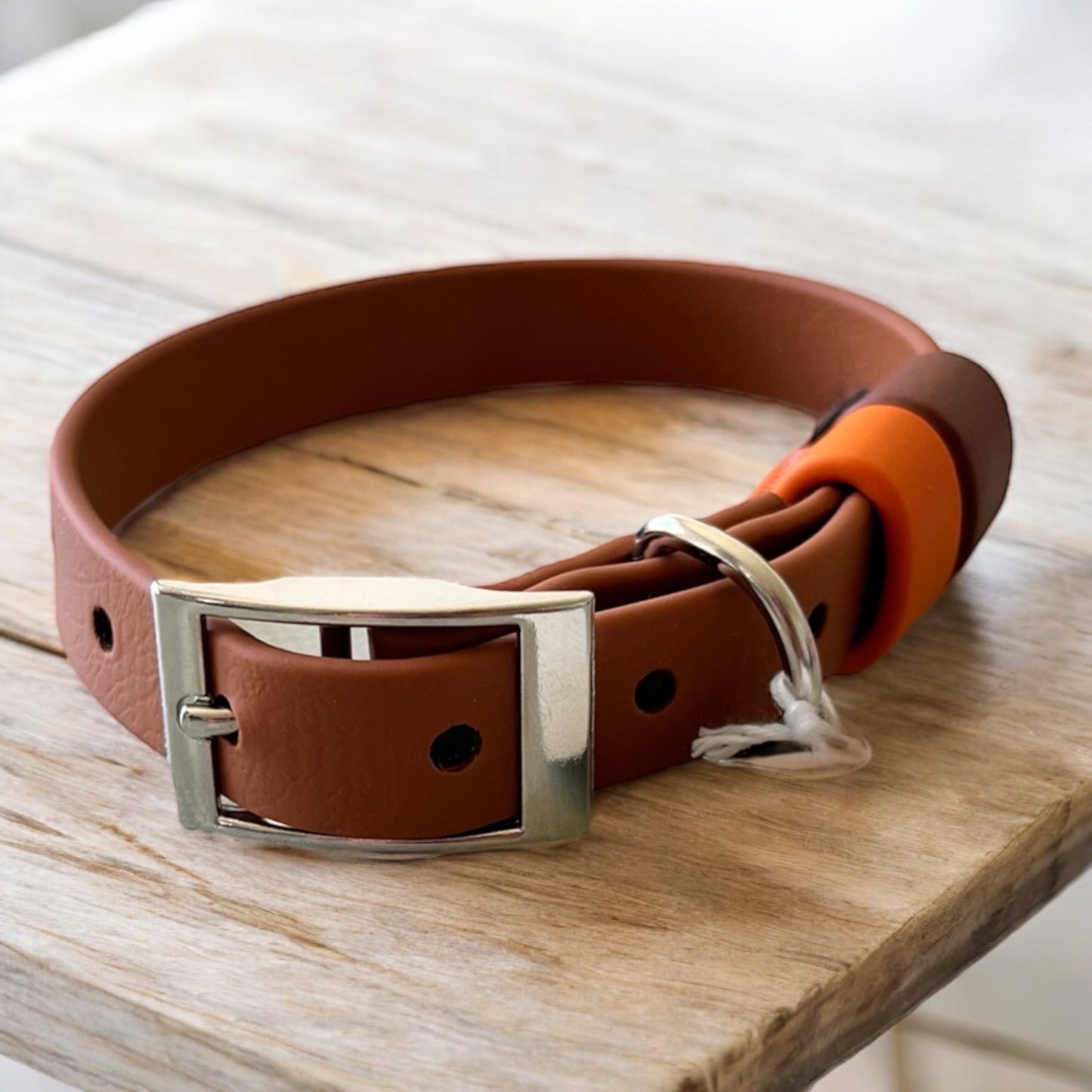 SMALL Biothane®️ collar in LIGHT BROWN