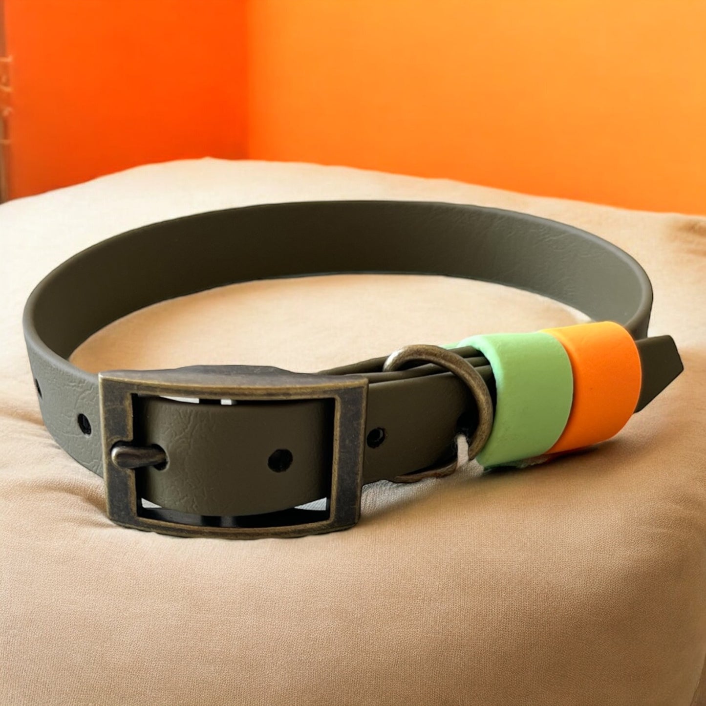 MEDIUM Biothane®️ collar in OLIVE