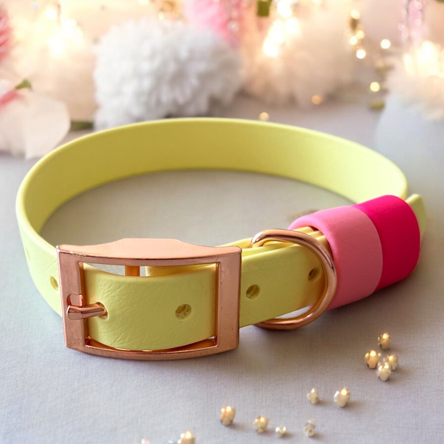 MEDIUM Biothane®️ collar in PASTEL YELLOW