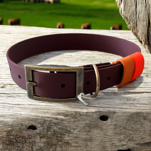 LARGE Biothane®️ collar in SADDLE BROWN