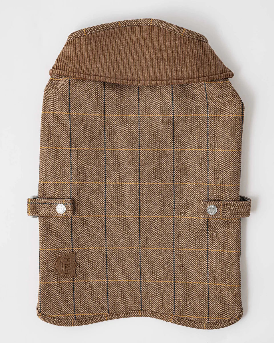 Hugo & Hudson Checked Tweed Fleece Dog Jacket