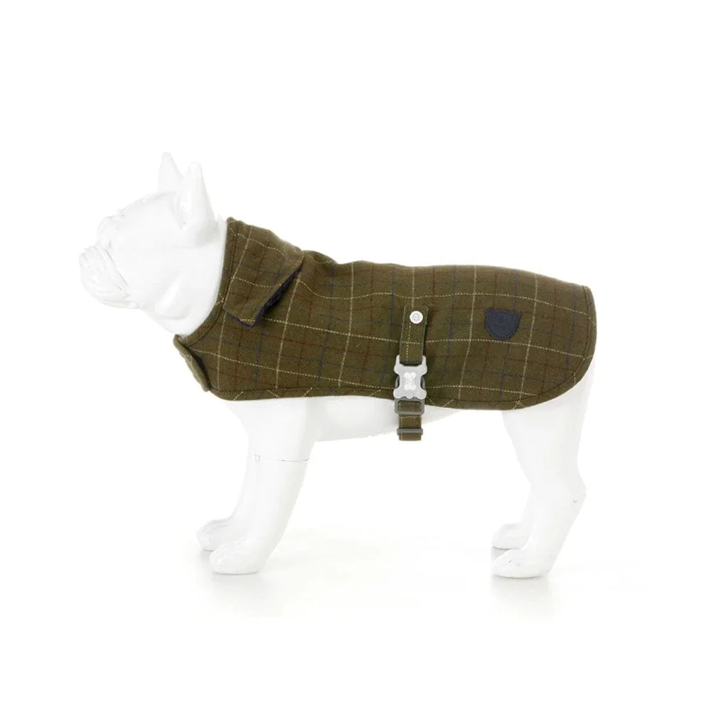 Hugo & Hudson Checked Tweed Fleece Dog Jacket