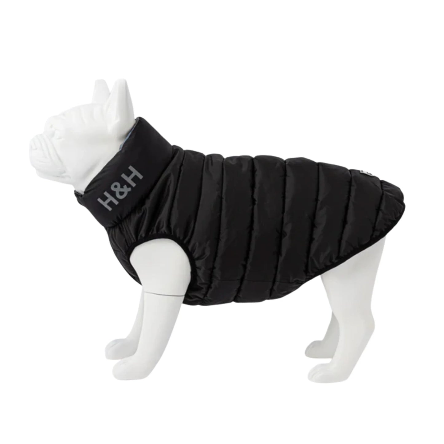 Hugo & Hudson Reversible Dog Puffer Jacket - Black and Grey