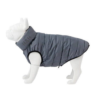 Hugo & Hudson Reversible Dog Puffer Jacket - Black and Grey