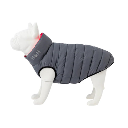 Hugo & Hudson Reversible Dog Puffer Jacket - Pink and Grey