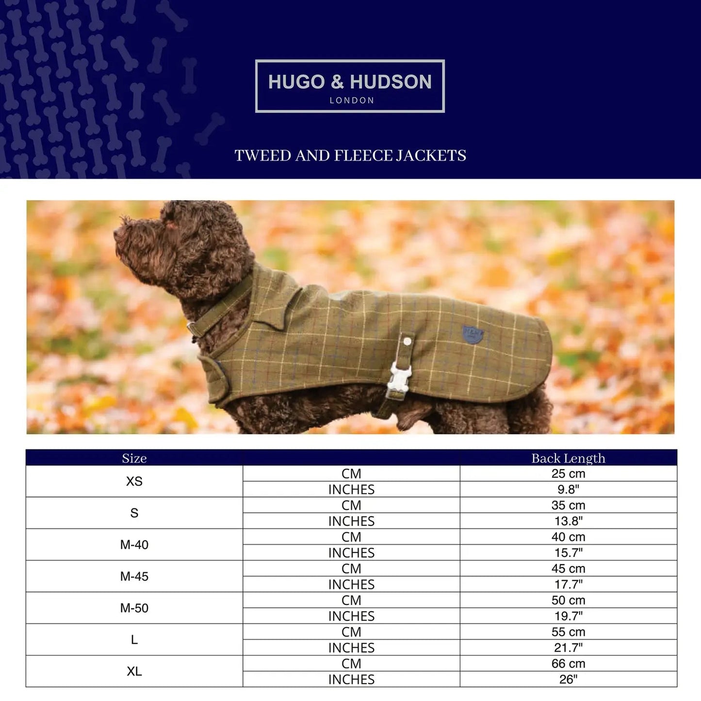 Hugo & Hudson Checked Tweed Fleece Dog Jacket